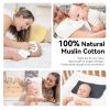 Picture of Synrroe Burp Cloths Large, Muslin Burp Cloths for Baby Girls and Boys, Pack of 10 Extra Absorbent and Soft Muslin, 6 Layers 20 by 10 Inches 100% Cotton (White 10 Pack)