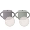 Picture of WeeSprout Snack Containers, Food Grade Silicone Cups, Spill-Proof Tops For Toddlers and Babies, Premium Hard Plastic Travel Lids, Dishwasher Safe, Set of 2 Snack Catchers