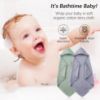 Picture of SWEET DOLPHIN Muslin Hooded Baby Bath Towels - 2 Pack 100% Cotton Towel for Babies, Infants, Toddlers - 32x32Inch - Highly Absorbent and Newborn Essential, Green and Grey