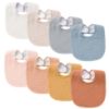 Picture of Konssy Muslin Baby Bibs 8 Pack Baby Bandana Drool Bibs Cotton for Unisex Boys Girls, 8 Solid Colors Set for Teething Drooling