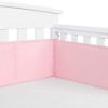Picture of TILLYOU Baby Safe Crib Bumper Pads for Standard Cribs Machine Washable Padded Crib Liner Thick Padding for Nursery Bed 100% Silky Soft Microfiber Polyester Protector de Cuna, 4 Piece/Jade Pink