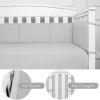 Picture of TILLYOU Baby Safe Crib Bumper Pads for Standard Cribs Machine Washable Padded Crib Liner Thick Padding for Nursery Bed 100% Silky Soft Microfiber Polyester Protector de Cuna, 4 Piece/Gray