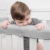 Picture of TILLYOU 3-Piece Padded Baby Crib Rail Cover Protector Set from Chewing, Safe Teething Guard Wrap for Standard Cribs, 100% Silky Soft Microfiber Polyester, Fits Side and Front Rails, Pale Gray