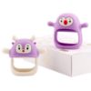 Picture of Smily Mia Baby Teething Toy |Penguin Teether for 0-6Months |Reindeer Baby Chew Toys for 3m+, Soft Silicone Hand Teether |Teething Mitten for Teething Pain Relief, Baby Essentials Gift Box, Purple