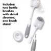 Picture of OXO Tot Bottle Brush with Nipple Cleaner and Stand - Gray, 2-Pack