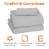 Picture of Amazon Basics 3 Piece Bed Sheets Set, 100% Cotton Jersey, Includes Super Soft, Flat and Fitted Sheets, Pillowcase, Toddler, Light Gray, Solid