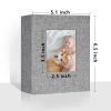 Picture of Vienrose Small Photo Album 4x6 holds 100 Photos 2 Pack, Mini Baby Photo Album Linen Cover for Gifts Wedding Family, Grey