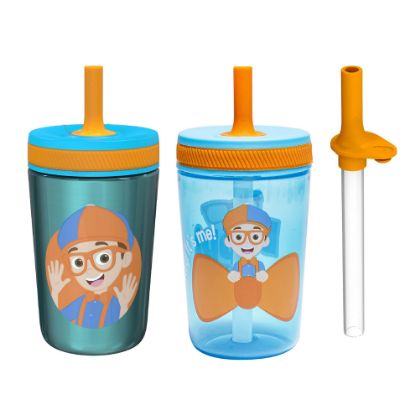 Picture of Zak Designs Blippi Kelso Toddler Cups For Travel or At Home, 12oz Vacuum Insulated Stainless Steel Sippy Cup With Leak-Proof Design is Perfect For Kids