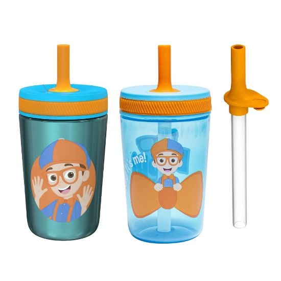 Picture of Zak Designs Blippi Kelso Toddler Cups For Travel or At Home, 12oz Vacuum Insulated Stainless Steel Sippy Cup With Leak-Proof Design is Perfect For Kids