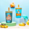 Picture of Zak Designs Blippi Kelso Toddler Cups For Travel or At Home, 12oz Vacuum Insulated Stainless Steel Sippy Cup With Leak-Proof Design is Perfect For Kids