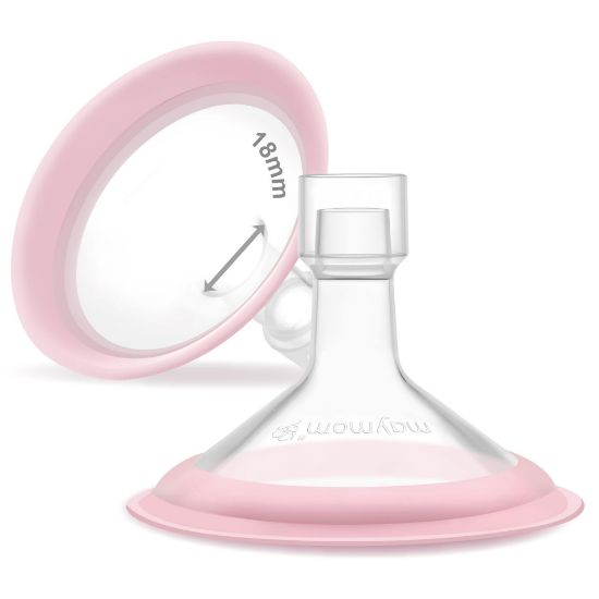 Picture of 18mm Maymom MyFit Shields, Pano Series; Compatible with Medela Breast Pump- PersonalFit, Freestyle, Harmony, Maxi, Freestyle Flex Connector; Connect to Maymom Widemouth/Narrow Connector, 2pcs