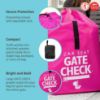 Picture of J.L. Childress Gate Check Bag for Car Seats - Travel Bag for Airplane - Includes AIRTAG Holder - Fits All Baby Car Seats, Infant Carriers & Child Booster Seats, Neon Pink