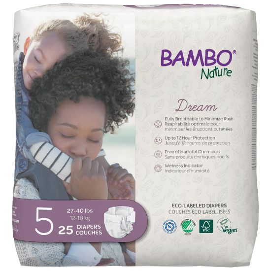 Picture of Bambo Nature Premium Eco-Friendly Baby Diapers, Size 5 (27-40 Lbs), 25 Count