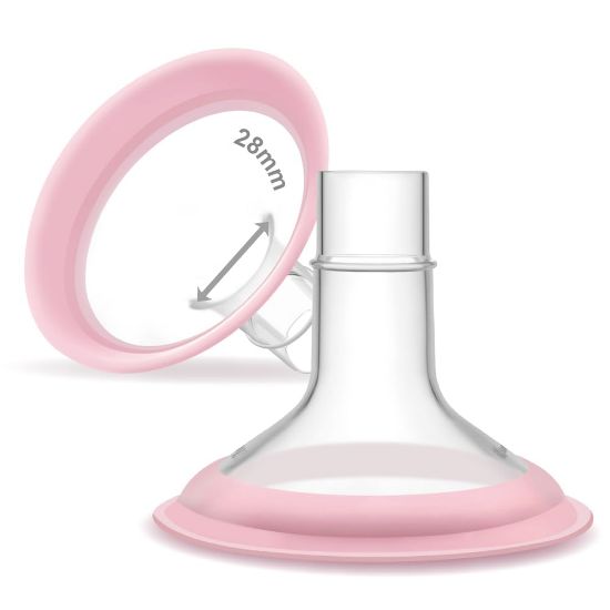 Picture of 28mm Maymom MyFit Shields, Pano Series; Compatible with Medela Breast Pump- PersonalFit, Freestyle, Harmony, Maxi, Freestyle Flex Connector; Connect to Maymom Widemouth/Narrow Connector, 2pcs