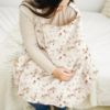 Picture of Konssy Muslin Nursing Cover for Baby Breastfeeding, Breathable 100% Cotton Breastfeeding Cover with Rigid Hoop for Mother Nursing Apron, Multi-use Carseat Canopy (Posy)