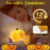 Picture of NesveCit Little Pumpkin Night Light, Adorable LED Night Lamp, Silicone Dimmable Nursery Nightlight for Nursery, Silicone Rechargeable Bedside Touch Night Lights for Halloween Decor