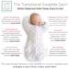 Picture of SwaddleDesigns Transitional Swaddle Sack, Arms Up Half-Length Sleeves & Mitten Cuffs, Swaddle for Newborn Transition to Baby Sleep Sack Wearable Blanket, Large, 6-9 Month, 21-24 lb, Tiny Arrows
