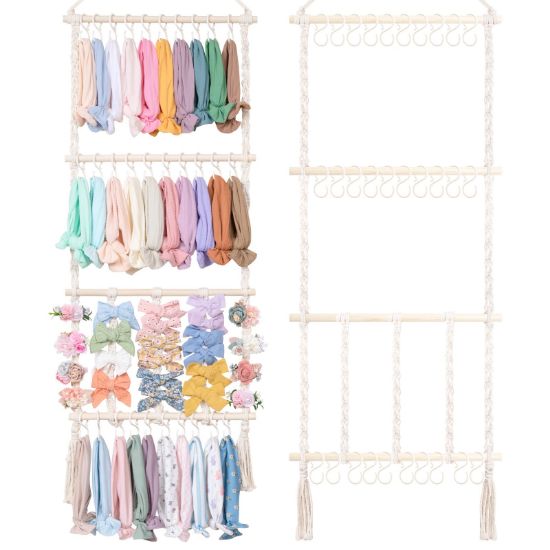 Picture of POVETIRE Headband Holder Hair Bows Organizer for Girls, Baby Hair Accessories Organizer Storage Wall Hanging Decor for Toddler Girls Room