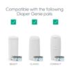 Picture of Diaper Genie Jumbo Square Refill, with Continuous Film, can Hold up to 810 Newborn-Sized Diapers per Refill.
