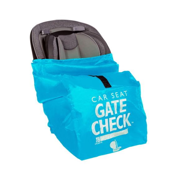 Picture of J.L. Childress Gate Check Bag for Car Seats - Travel Bag for Airplane - Includes AIRTAG Holder - Fits All Baby Car Seats, Infant Carriers & Child Booster Seats, Neon Blue