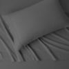 Picture of Amazon Basics 3 Piece Bed Sheet Set, 100% Cotton Jersey, Includes Super Soft, Flat and Fitted Sheets, Pillowcase, Toddler, Dark Gray, Solid
