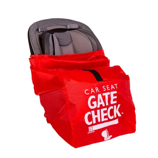 Picture of J.L. Childress Gate Check Bag for Car Seats - Travel Bag for Airplane - Includes AIRTAG Holder - Fits All Baby Car Seats, Infant Carriers & Child Booster Seats, Red