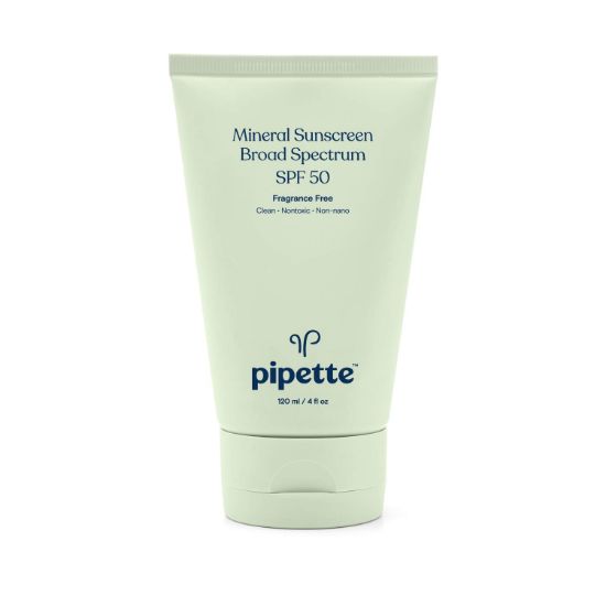 Picture of Pipette Mineral Sunscreen - SPF 50 Broad Spectrum Baby Sunblock with Non-Nano Zinc, UVB/UVA Non-Toxic Sun Protection for Kids & Sensitive Skin, 4 fl oz