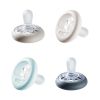 Picture of Tommee Tippee Breast-Like Pacifier, 0-6 Months, Symmetrical Design, Natural Breast-Like Baglet, BPA-Free Binkies, Pastel/Blue/Black, Pack of 4