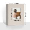 Picture of Vienrose Small Photo Album 4x6 holds 100 Photos 2 Pack, Mini Baby Photo Album Linen Cover for Gifts Wedding Family, Beige