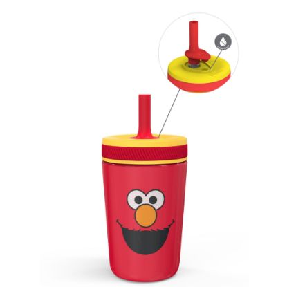 Picture of Zak Designs Sesame Street Kelso Toddler Cups For Travel or At Home, 12oz Vacuum Insulated Stainless Steel Sippy Cup With Leak-Proof Design is Perfect For Kids (Elmo)