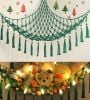 Picture of Stuffed Animal Toy Storage Hammock with LED Light - Macrame Jumbo Doll Corner Stuff Animals Organizer Decorations - Cute Plushie Net Kids Baby Nursery Bedroom Room Decor Christmas Green
