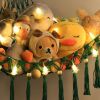 Picture of Stuffed Animal Toy Storage Hammock with LED Light - Macrame Jumbo Doll Corner Stuff Animals Organizer Decorations - Cute Plushie Net Kids Baby Nursery Bedroom Room Decor Christmas Green