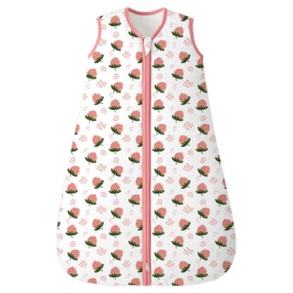 Picture of Unnivoll Sleep Sack 18-24 Months TOG 2.5 Winter Baby Wearable Blanket, 100% Cotton Toddler Sleeping Sack with 2-Way Zipper Warm Soft Baby Sleep Sack Strawberry