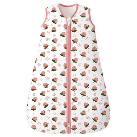 Picture of Unnivoll Sleep Sack 18-24 Months TOG 2.5 Winter Baby Wearable Blanket, 100% Cotton Toddler Sleeping Sack with 2-Way Zipper Warm Soft Baby Sleep Sack Strawberry