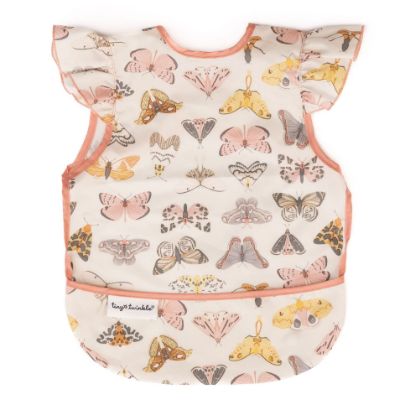 Picture of Tiny Twinkle Mess Proof Baby Bib - Waterproof Baby Apron - Machine Washable - PVC, BPA, & Phthalate Free - Great Travel Bib for Baby Eating - Baby Food Bibs (Flutter,Large 2-4 Years)