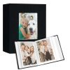Picture of Vienrose Small Photo Album 4x6 holds 100 Photos 2 Pack, Mini Baby Photo Album Linen Cover for Gifts Wedding Family, Black