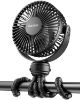 Picture of Gaiatop Mini Portable Stroller Fan, Battery Operated Small Clip on, Detachable 3 Speed Rechargeable, 360° Rotate Flexible Tripod Better Cooling for Car Seat Crib Treadmill Travel Black