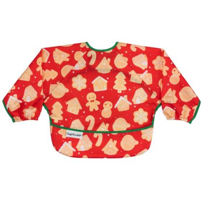 Picture of Tiny Twinkle Mess Proof Baby Bib, Cute Full Sleeve Bib Outfit, Waterproof Bibs for Toddlers, Machine Washable, Tug Proof, Baby Smock for Eating, Long Sleeved (Gingerbread, Small 6-24 Months)