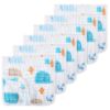 Picture of Looxii Muslin Burp Cloths 100% Cotton Muslin Cloths Large 20''x10'' Extra Soft and Absorbent 6 Pack Baby Burping Cloth (Whale)