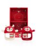 Picture of Baby Christmas Stocking Stuffers-Smily Mia Penguin Buddy and Reindeer 2 in 1 Christmas Gift/Toy Set for 0-12 Months Teething Babies, Teeting Mittens For Babies, Infant Christmas Gift Box-Christmas Red