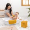 Picture of Baby Washcloths, Muslin Cotton Baby Towels Large 10”x10” Wash Cloths Soft on Sensitive Skin, Absorbent for Boys & Girls, Newborn & Toddlers Bibs & Burp Cloths Essentials Set (Turmeric, Pack of 10)