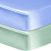 Picture of GUNTAIL 2 Pack Satin Soft Crib Sheet for Baby with Sensitive Hair Silky Baby Mattress Sheet Blue and Green Unisex 52’’x28’’x8’’ Fitted Sheets