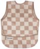 Picture of Tiny Twinkle Mess Proof Baby Bib - Waterproof Baby Apron - Machine Washable - PVC, BPA, & Phthalate Free - Great Travel Bib for Baby Eating - Baby Food Bibs (Brown Checkers, Large 2-4 Years)