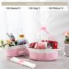 Picture of 2 Pack Small Woven Basket with Gift Bags and Ribbons, Empty Decorative Gift Chest Box, Cute Baby Gift Basket for Nursery, Cotton Rope Room Shelf Storage Basket with Handles, All 12"x 8"x 5", Pink