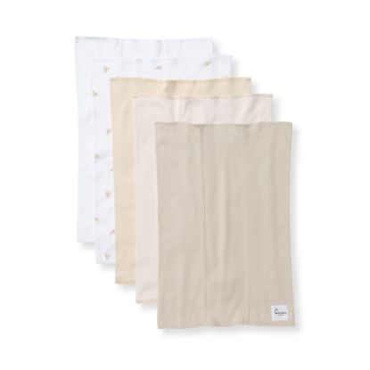Picture of Burt's Bees Baby Infant Burp Cloths, 100% Organic Cotton Extra Absorbent Soft Fabric Drool Cloths, 5-Pack Newborn Must-Have Essential Large Burping Cloths, One Size 17 x 11.75 Inches