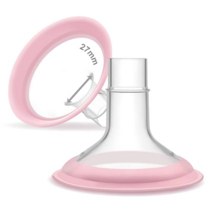 Picture of 27mm Maymom MyFit Shields, Pano Series; Compatible with Medela Breast Pump- PersonalFit, Freestyle, Harmony, Maxi, Freestyle Flex Connector; Connect to Maymom Widemouth/Narrow Connector, 2pcs