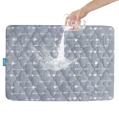 Picture of Pack and Play Mattress Protector Sheets Fitted Waterproof Pack and Play Mattress Pad Cover, Compatible with Graco Pack n Play & Dream On Me & Pamo Babe, Playpen/Playard Sheet, Gray Arrow, 39" x 27"