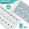 Picture of BROLEX Baby Fitted Crib Sheets: Kid Crib Sheets - Set of 2 for Toddler Standard Size Crib Mattress for Boys and Girls - Jersey Knit Crib Bed Sheets Elephant Whale