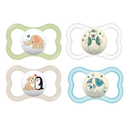 Picture of MAM Air Day & Night Baby Pacifier, for Sensitive Skin, Glows in The Dark, 16+ Months, Unisex, 4 Count