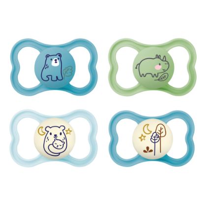 Picture of MAM Air Day & Night Baby Pacifier, for Sensitive Skin, Glows in The Dark, 16+ Months, Baby Boy, 4 Count